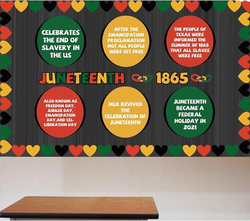 Juneteenth Bulletin Board Kit Classroom Decorations, Juneteenth History Borders June 19th 1865 Black American Independence Juneteenth Day Bulletins Board Wall Decor in Kuwait