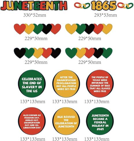 Juneteenth Bulletin Board Kit Classroom Decorations, Juneteenth History Borders June 19th 1865 Black American Independence Juneteenth Day Bulletins Board Wall Decor in Kuwait