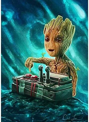 BETTER SELECTION DIY 5D Diamond Art Kits for Adults, Cute Groot Baby Groot Sweet Groot Full Drill Diamond Embroidery Kit Home Office Wall Art Decor Paint by Numbers 11.8x15.7 inches in Saudi Arabia