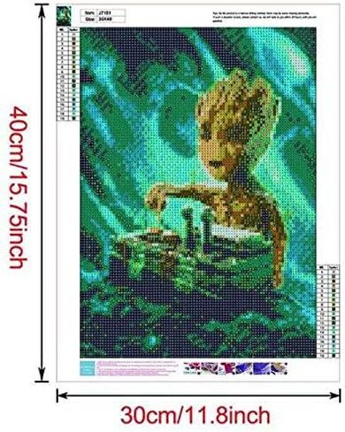 BETTER SELECTION DIY 5D Diamond Art Kits for Adults, Cute Groot Baby Groot Sweet Groot Full Drill Diamond Embroidery Kit Home Office Wall Art Decor Paint by Numbers 11.8x15.7 inches in Saudi Arabia