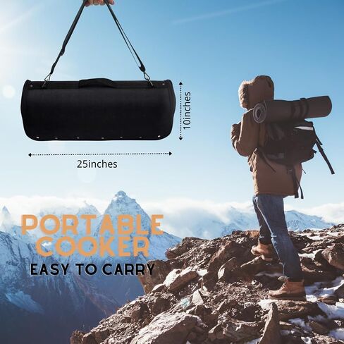 Portable Solar Oven BBQ Cooker, Solar Stove Cooker with 4.5L Large Capacity, Solar Oven Sun Cooker Foldable Camping Stove with Thermometer for Outdoor Camping Backpacking Hiking Familiy Party in Saudi Arabia
