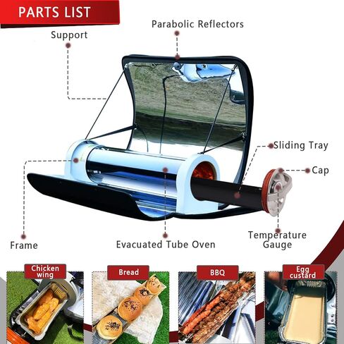 Portable Solar Oven BBQ Cooker, Solar Stove Cooker with 4.5L Large Capacity, Solar Oven Sun Cooker Foldable Camping Stove with Thermometer for Outdoor Camping Backpacking Hiking Familiy Party in Saudi Arabia
