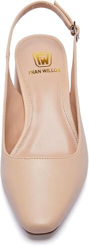 Women's Low Chunky Slingback Heels Square Toe Block Dress Shoes Closed Toe Comfortable Wedding Office Work Pumps in Kuwait