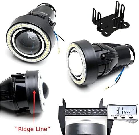 iJDMTOY 3-Inch Projector Fog Light Kit w/Black Shroud 40-SMD Ultra Blue LED Halo Ring Angle Rings, Universal Fit With Car SUV Truck ATV RV, etc in Saudi Arabia