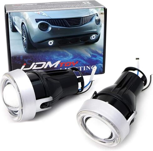 iJDMTOY 3-Inch Projector Fog Light Kit w/Black Shroud 40-SMD Ultra Blue LED Halo Ring Angle Rings, Universal Fit With Car SUV Truck ATV RV, etc in Saudi Arabia