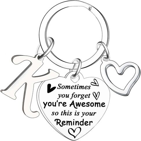 Inspirational Gifts for Women Letter A-Z Keychain Encouragement Gifts Initial Alphabet Motivational Keychain in Saudi Arabia