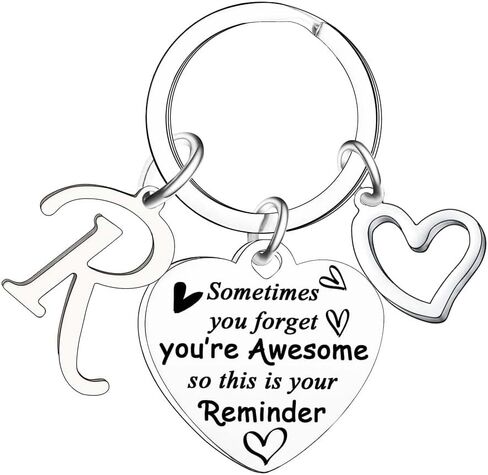 Inspirational Gifts for Women Letter A-Z Keychain Encouragement Gifts Initial Alphabet Motivational Keychain in Saudi Arabia