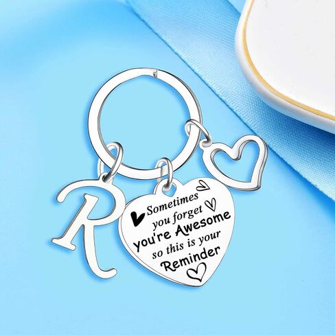 Inspirational Gifts for Women Letter A-Z Keychain Encouragement Gifts Initial Alphabet Motivational Keychain in Saudi Arabia