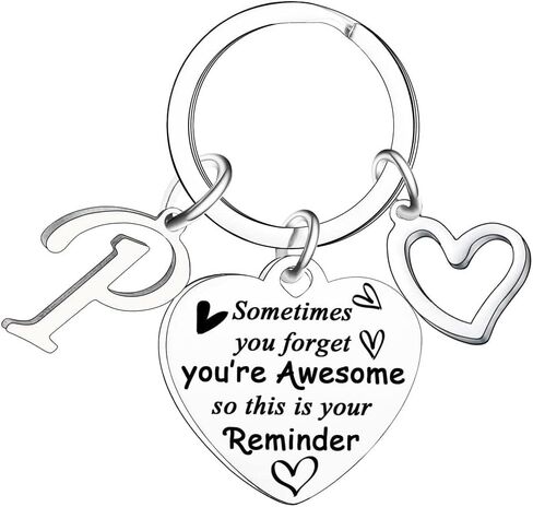Inspirational Gifts for Women Letter A-Z Keychain Encouragement Gifts Initial Alphabet Motivational Keychain in Saudi Arabia