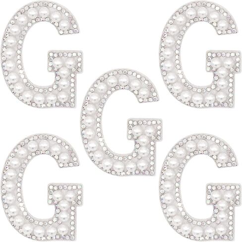 A-Z Letter Iron on Patch Coloured Rhinestone Shiny Pearl English Alphabet Sewing Patch for Bridal Dress Bridesmaid Dress Girl Clothing Shoes Hat Bag Arts Craft (A) in Saudi Arabia