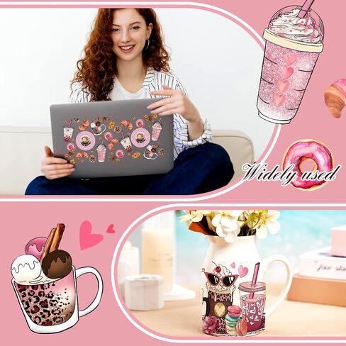 Loozykit UV DTF Cup Wrap Transfer Stickers for Glass 9 Sheets Rub on Transfers Stickers for Crafting UV DTF Transfer Furniture DIY Waterproof Decals for 16OZ Glass Cups (Butterfly 1) in Saudi Arabia