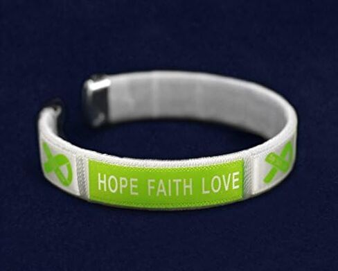 Lime Green Ribbon Bangle Bracelets – Lime Green Awareness Bangle Bracelets for Non Hodgkin’s Lymphoma, Lymphoma, Muscular Dystrophy - Perfect for Gift-Giving, Support Groups and Fundraising in Saudi Arabia