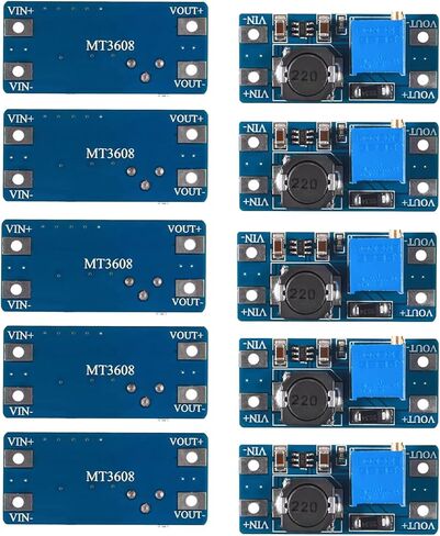 لوحة معززة MT3608 DC-DC 2A محول MT3608 2-24 فولت وحدة MT3608 مكونات إلكترونية دوائر متكاملة 1.2 ميجاهرتز تيار مستمر إلى تيار مستمر مدخل MT3608 2-24 فولت قابل للتعديل (النوع C 5 قطع) in Saudi Arabia