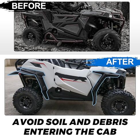 مشاعل حاجز أوسع لـ Polaris RZR 900 14-24، XXL ممتدة على نطاق أوسع من الأمام والخلف حاجز مشاعل طينية لملحقات Polaris RZR 900 Trail/RZR Trail S 900 1000 2014-2024 (OEM #2879434) in Kuwait