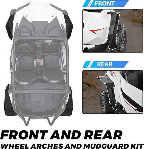 مشاعل حاجز أوسع لـ Polaris RZR 900 14-24، XXL ممتدة على نطاق أوسع من الأمام والخلف حاجز مشاعل طينية لملحقات Polaris RZR 900 Trail/RZR Trail S 900 1000 2014-2024 (OEM #2879434) in Kuwait