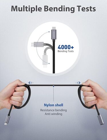 Stouchi USB C Extension Cable 10FT/3M, USB C Extension Cable Type C 3.1 Male to Female Fast Charging & Audio Data Transfer for iPhone 15, iPad Mini/pro, MacBook Air M2/ M1 Mac Mini/pro, Mag- Safe in Kuwait