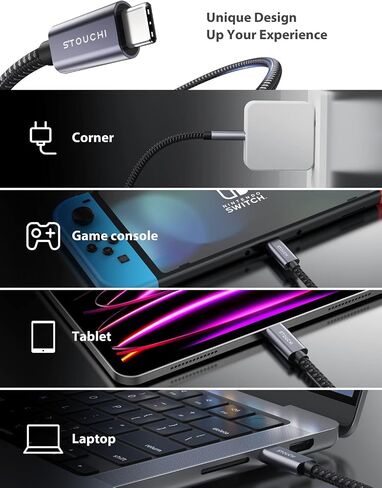 Stouchi USB C Extension Cable 10FT/3M, USB C Extension Cable Type C 3.1 Male to Female Fast Charging & Audio Data Transfer for iPhone 15, iPad Mini/pro, MacBook Air M2/ M1 Mac Mini/pro, Mag- Safe in Kuwait