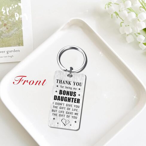 Bonus Step Daughter Gifts Stepdaughter Keychain for Women, Personalized Bonus Daughter Gifts from Stepmom Stpedad, Love My Favorite Bonus Daughter Present in Saudi Arabia