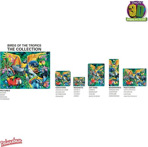 Bookmark - Birds of the Tropics from Deluxebase. A Parrot book marker with lenticular 3D artwork licensed from renowned artist Steven Michael Gardner in Saudi Arabia