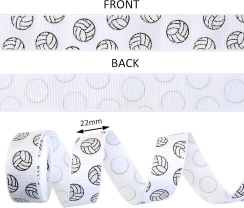 David Angie Volleyball Glitter Grosgrain Ribbon 7/8" Wide 5 Yard for DIY Handmade Hair Bow Clip Accessories and Holiday Party Birthday Bridal Shower Decoration (Black) in Saudi Arabia