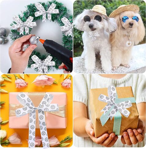 David Angie Volleyball Glitter Grosgrain Ribbon 7/8" Wide 5 Yard for DIY Handmade Hair Bow Clip Accessories and Holiday Party Birthday Bridal Shower Decoration (Black) in Saudi Arabia