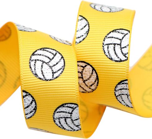 David Angie Volleyball Glitter Grosgrain Ribbon 7/8" Wide 5 Yard for DIY Handmade Hair Bow Clip Accessories and Holiday Party Birthday Bridal Shower Decoration (Black) in Saudi Arabia