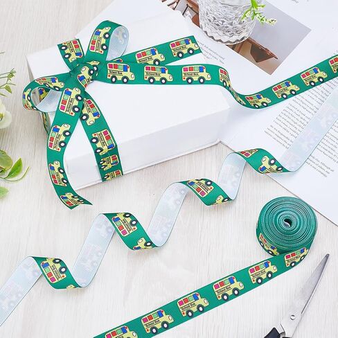 GORGECRAFT 10 Yards 7/8 Inch Back to School Grosgrain Ribbon Gold Yellow ABC Printed School Themed Fabric Decorative Edge Ribbons for Teacher Gift Wrapping Bows Crafting Supplies Wreath Making in Saudi Arabia