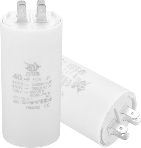 PATIKIL CBB60 40uf Running Capacitor,AC 450V 4 Pins 50/60Hz Double Insert Cylinder Bottom for Air Conditioning,Water Pump,Fan Motor Star 96 x 45mm in Saudi Arabia