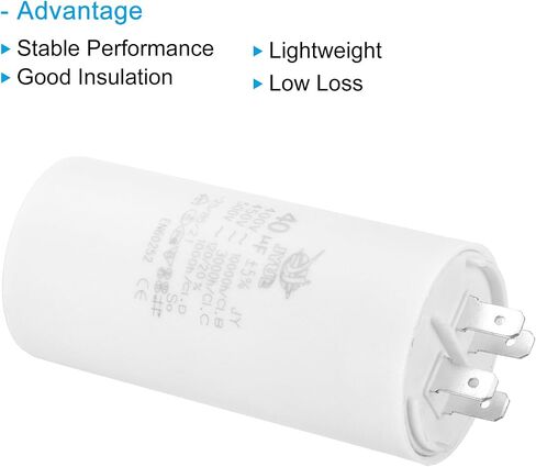 PATIKIL CBB60 40uf Running Capacitor,AC 450V 4 Pins 50/60Hz Double Insert Cylinder Bottom for Air Conditioning,Water Pump,Fan Motor Star 96 x 45mm in Saudi Arabia
