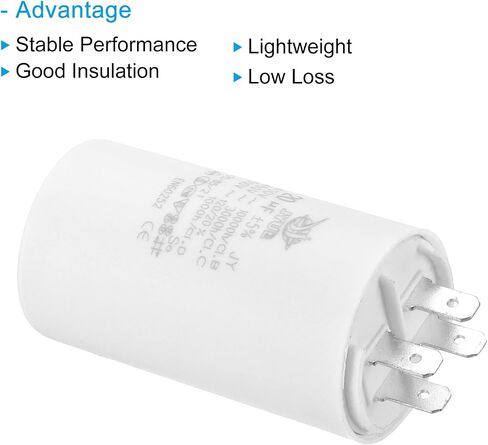 PATIKIL CBB60 40uf Running Capacitor,AC 450V 4 Pins 50/60Hz Double Insert Cylinder Bottom for Air Conditioning,Water Pump,Fan Motor Star 96 x 45mm in Saudi Arabia