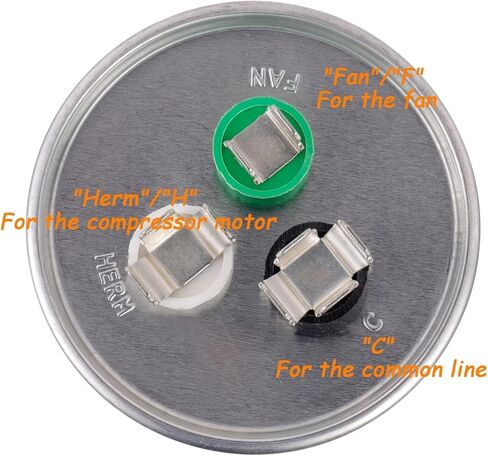 70+7.5 uF ±5% 70/7.5 MFD 370/450 VAC CBB65 Dual Run Start Round Capacitor for Condenser Straight Cool, Heat Pump, Air Conditioner or AC Motor and Fan Starting 70 7.5 HVAC in Kuwait
