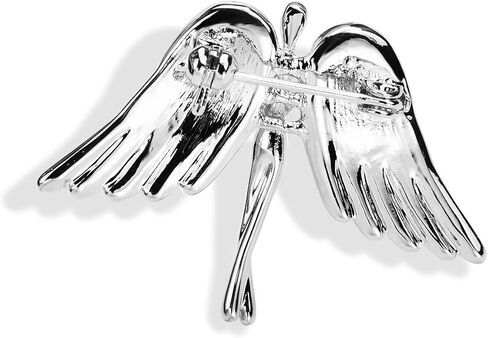 Women's Crystal Flying Guardian Angel Brooch Pin Lapel Pin Costume Jewelry Crystal Wings Lapel Pins in Saudi Arabia
