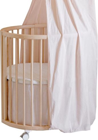Stokke Sleepi Mini Bed Skirt by Pehr, Blush - Compatible with Stokke Sleepi Mini - Available in Numerous Colors - Machine Washable, Soft Organic Cotton in Saudi Arabia