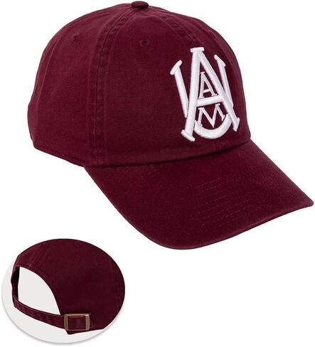 Desert Cactus Alabama A&M University Baseball Hat Bulldogs AAMU Brimmed Embroirderd Hats Cap Adjustable Cloth Strap Adult (Style A) Maroon in Saudi Arabia