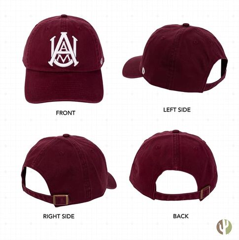 Desert Cactus Alabama A&M University Baseball Hat Bulldogs AAMU Brimmed Embroirderd Hats Cap Adjustable Cloth Strap Adult (Style A) Maroon in Saudi Arabia