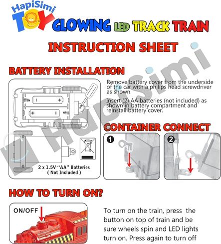Track Train (2-Pack), Multi-Color Light Up Flashing LED Glow in The Dark Trains Accessories Compatible with Neo and Most Other Tracks in Saudi Arabia