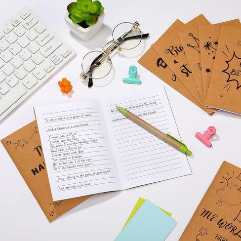 Chinco 48 Pack Kraft Inspirational Notepads Gift Motivational Notebooks Small Inspirational Lined Pockets Notebook Funny for Kids Students School Office Supplies 4.3 x 6.1 Inches in Saudi Arabia