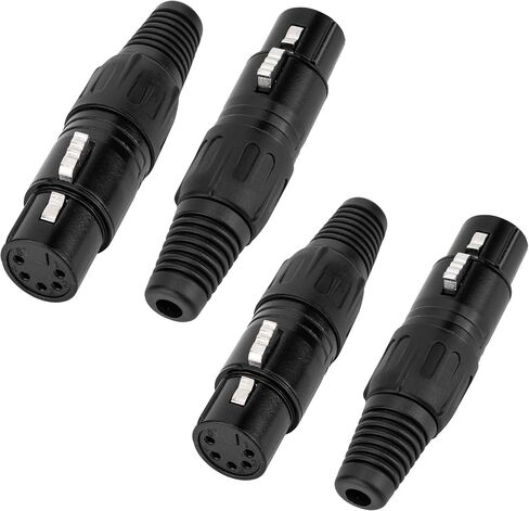 5 Pin XLR Plugs Connectors, 5 Pin XLR Plug Audio Mic Microphone Connector,XLR Cable Ends Replacement Plug Audio Socket-4PCS (5Pin- Male&Female-2Pair) in Saudi Arabia