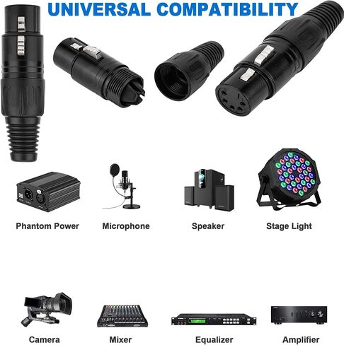 5 Pin XLR Plugs Connectors, 5 Pin XLR Plug Audio Mic Microphone Connector,XLR Cable Ends Replacement Plug Audio Socket-4PCS (5Pin- Male&Female-2Pair) in Saudi Arabia