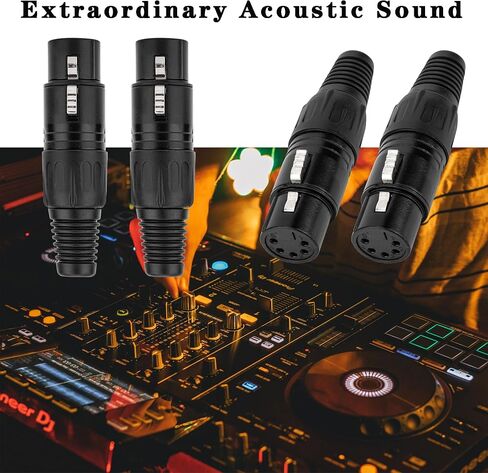 5 Pin XLR Plugs Connectors, 5 Pin XLR Plug Audio Mic Microphone Connector,XLR Cable Ends Replacement Plug Audio Socket-4PCS (5Pin- Male&Female-2Pair) in Saudi Arabia