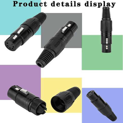 5 Pin XLR Plugs Connectors, 5 Pin XLR Plug Audio Mic Microphone Connector,XLR Cable Ends Replacement Plug Audio Socket-4PCS (5Pin- Male&Female-2Pair) in Saudi Arabia