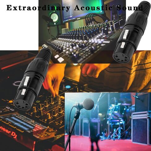 5 Pin XLR Plugs Connectors, 5 Pin XLR Plug Audio Mic Microphone Connector,XLR Cable Ends Replacement Plug Audio Socket-4PCS (5Pin- Male&Female-2Pair) in Saudi Arabia