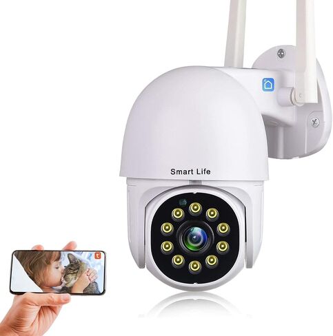 كاميرا Tuya Smart Life Security، 1080P HD لاسلكية واي فاي مراقبة المنزل عموم/إمالة 360 درجة رؤية ليلية مقاومة للماء، كشف الإنسان، تتبع تلقائي in Saudi Arabia