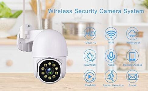 كاميرا Tuya Smart Life Security، 1080P HD لاسلكية واي فاي مراقبة المنزل عموم/إمالة 360 درجة رؤية ليلية مقاومة للماء، كشف الإنسان، تتبع تلقائي in Saudi Arabia