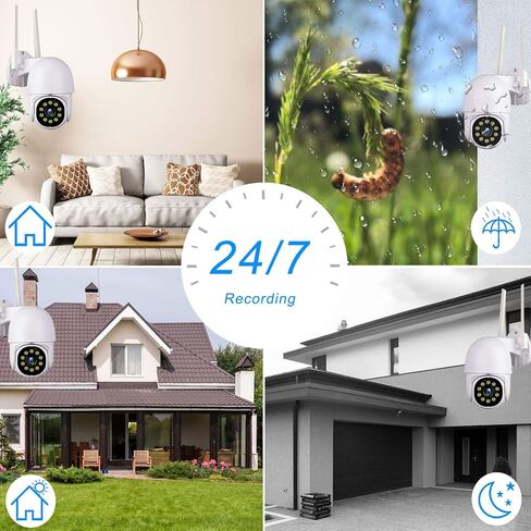 كاميرا Tuya Smart Life Security، 1080P HD لاسلكية واي فاي مراقبة المنزل عموم/إمالة 360 درجة رؤية ليلية مقاومة للماء، كشف الإنسان، تتبع تلقائي in Saudi Arabia