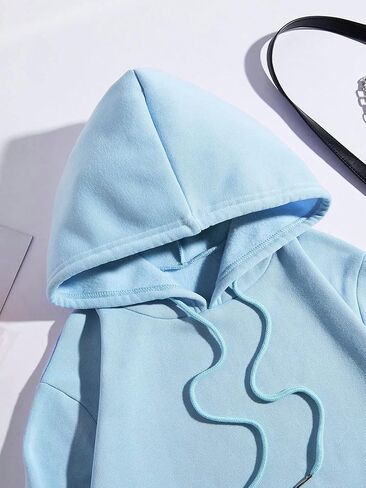 SHENHE Women's Plus Size Letter Graphic Print Drawstring Butterfly Hoodie Loose Sweatshirt in Saudi Arabia