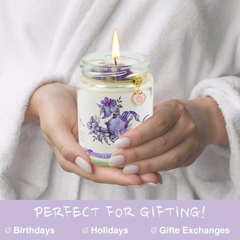 Aquarius Zodiac Crystal Candle Gifts for Women, Astrology Birthday Gifts Natural Soy Violets Scented Candle with Flowers and Lazurite Healing Crystals Gifts for Mom Sister Friends in Saudi Arabia