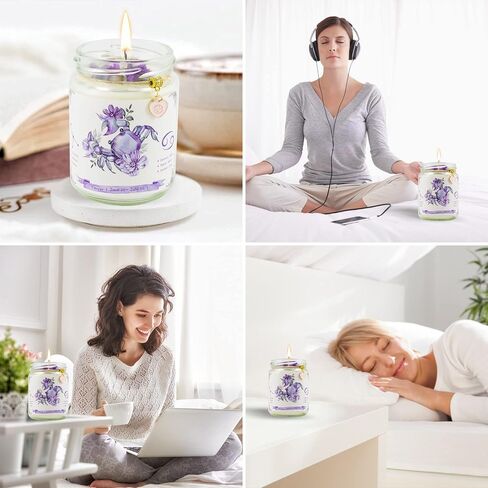 Aquarius Zodiac Crystal Candle Gifts for Women, Astrology Birthday Gifts Natural Soy Violets Scented Candle with Flowers and Lazurite Healing Crystals Gifts for Mom Sister Friends in Saudi Arabia