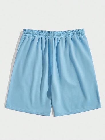 GORGLITTER Men's Cool Graphic Print Drawstring Elastic Waist Track Shorts with Pockets Graphic Blue X-Large in Saudi Arabia