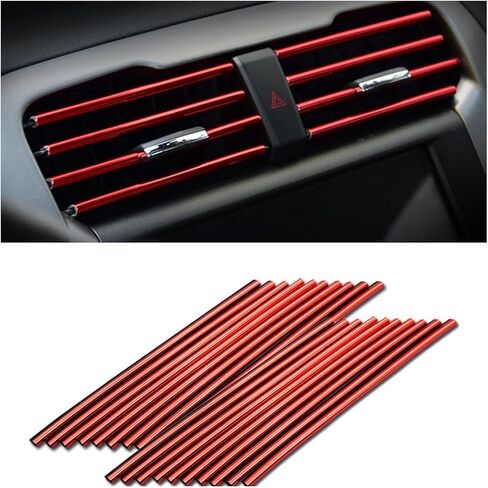 20 Pcs Car Air Conditioner Outlet Decoration Strip, Decorative Trim for Auto Air Vent Outlet, Waterproof Automotive Interior Decors for Men Women, Universal for Most Vehicles (Black) in Saudi Arabia
